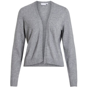 VILA DAME CARDIGAN VIRIL SHORT L/S KNIT CARDIGAN-NOOS - Medium grey melange