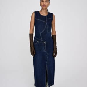 Inette lang denimkjole - Dark Washed Indigo