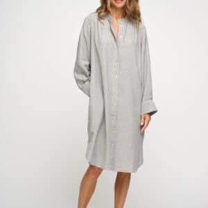 Kathy Stripe skjortekjole - beige/blå