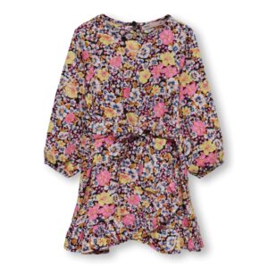 ONLY KIDS Fake Wrap Dress Lino Black Flower