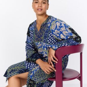 Curvy Wanea 3 Kjole Blå