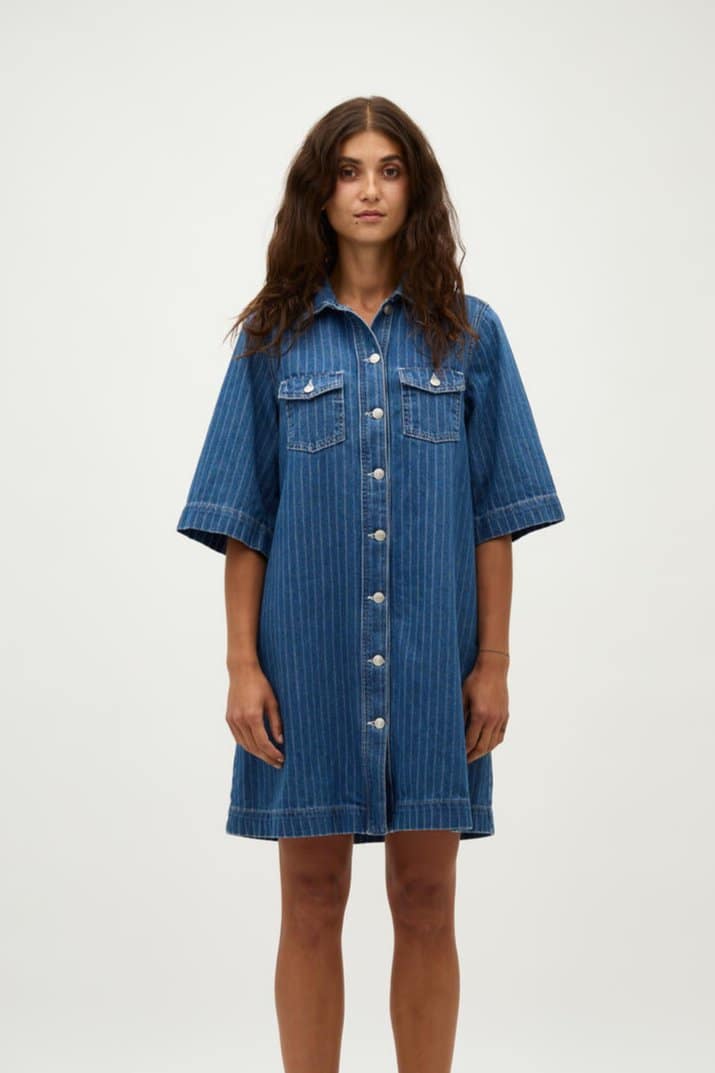 Mira denimkjole - P52 Midt blue stripe