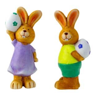 Påskehare med æg - Med grønt/gult tøj