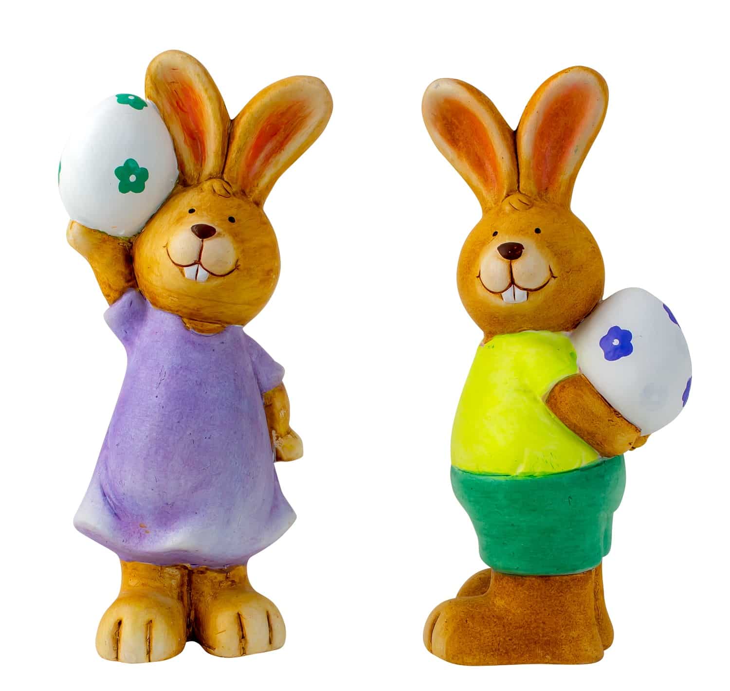 Påskehare med æg - Med grønt/gult tøj