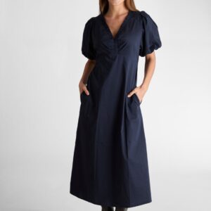 Illana Poplin kjole - Navy