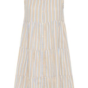 Ichi - Kjole - Foxa SL DR Striped - Placid Blue Stripe
