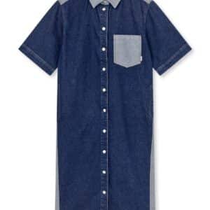 Mads Nørgaard - Kjole - Luke Denim Viola Dress Block - Mid Blue Denim