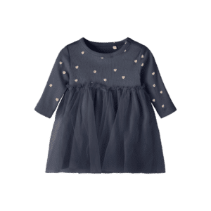 NAME IT Nadja Langærmet Tyl Kjole Dark Sapphire