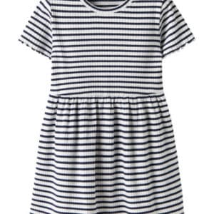 NAME IT Rib Kjole Vemma Bright White Blue