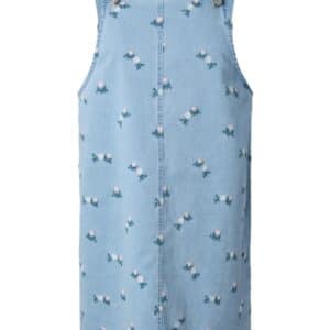 Pieces - Spencer - Flora SL Denim Spancer DRess - Light Blue Denim/Pink Flower