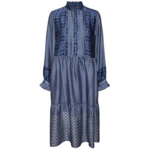 VERO MODA dame kjole VMLEVI - Snow White DARK BLUE PALMA