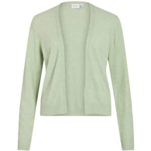 VILA DAME CARDIGAN VIRIL SHORT L/S KNIT CARDIGAN-NOOS - Smoke Green LIGHT MELANGE