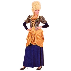 Blå/Guld Marquise Kostume